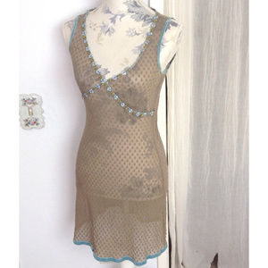 Betsy Johnson Sheer Stretchy Sleeveless Dress